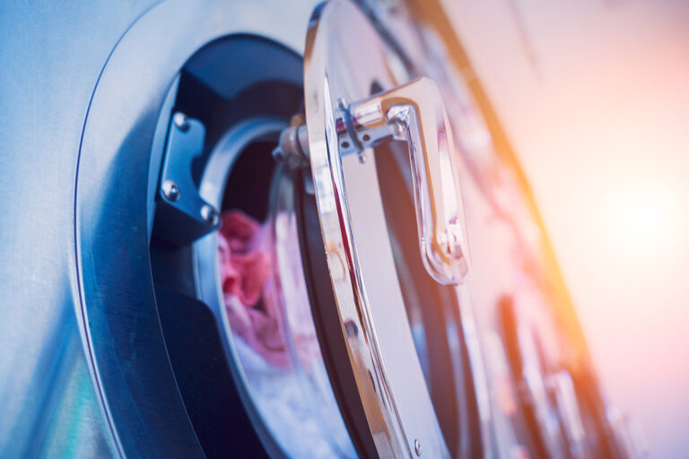 Stainless steel large washer in Odessa laundromat